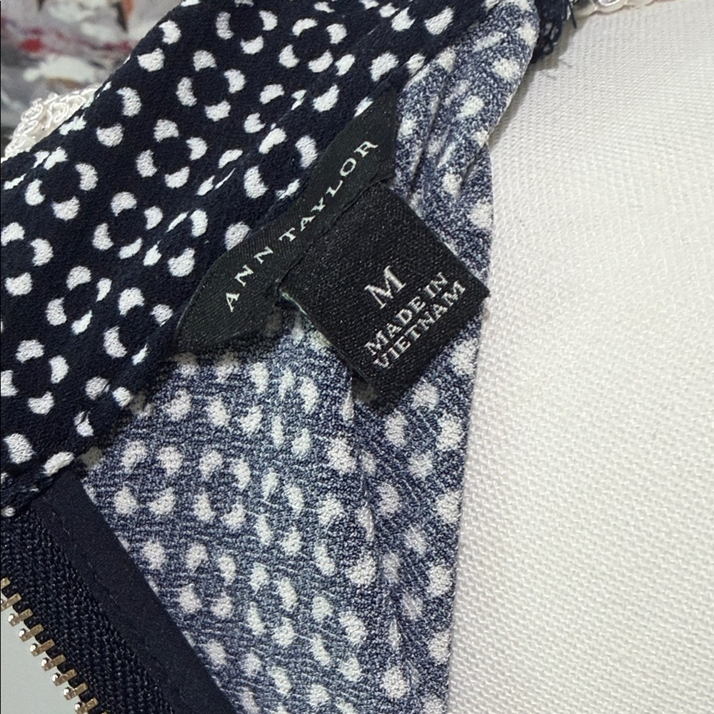 Ann Taylor Blue and White Dotted Blouse - Picture 4 of 4
